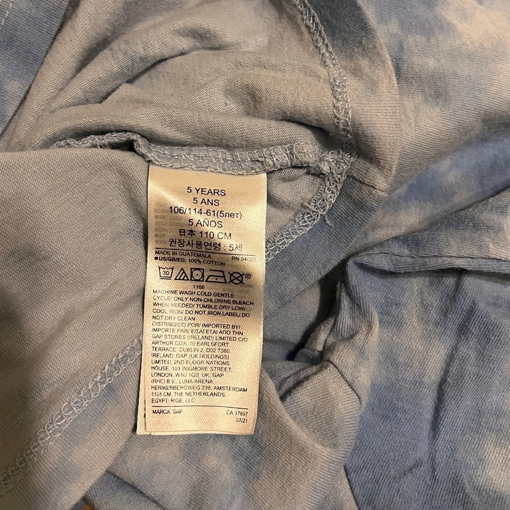 GAP Kids Long Sleeve Tee in Cloudy Blue and White - Picture 3 of 3